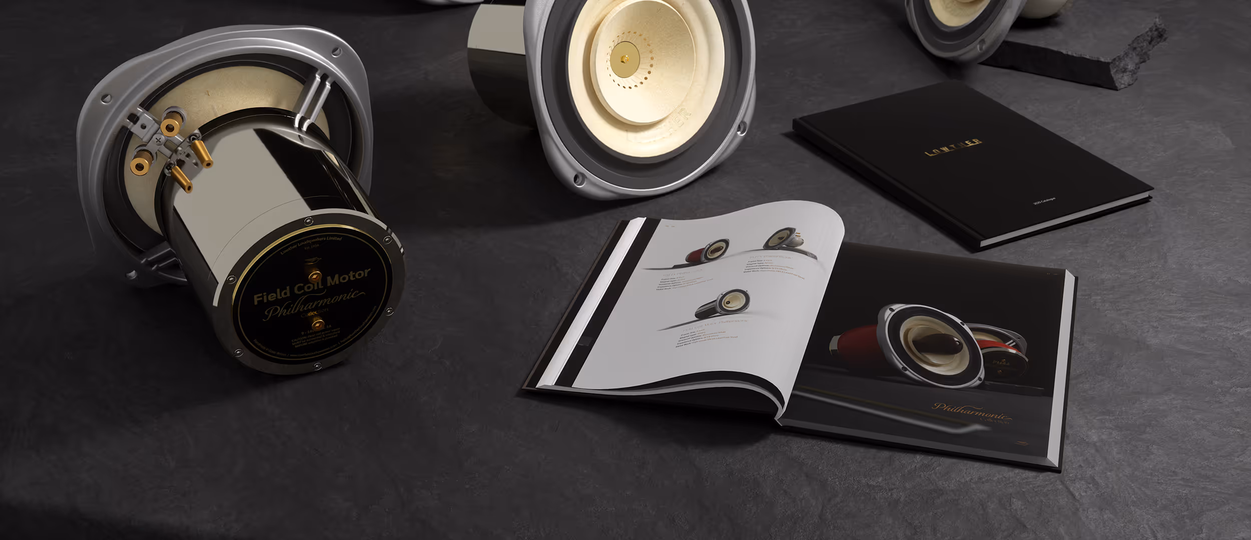 Lowther Catalogue - 2025 collection featuring handcrafted folded horns and Grand Opera drive units